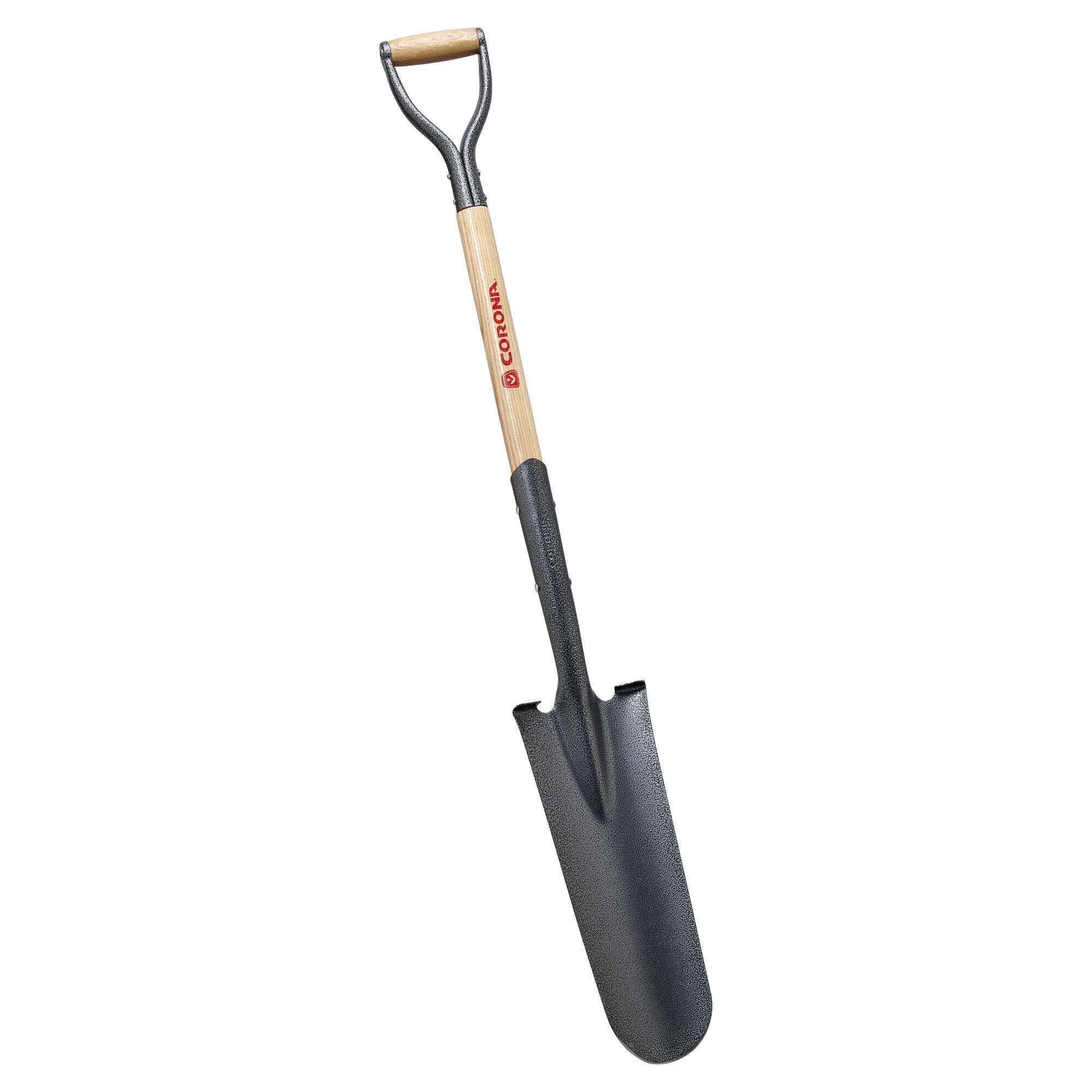 Corona Closed-Back Drain Spade Shovel — 14-Gauge, 30in. Wood D-Grip Handle, Model# SS 62010